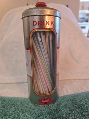 Suporte de palha de metal Coca Cola 9" - Imagem 1 de 4