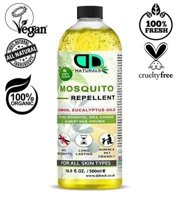 100% Natural Lemon & Eucalyptus Essential Oil Mosquito Insect Repellent - Image 1 of 4