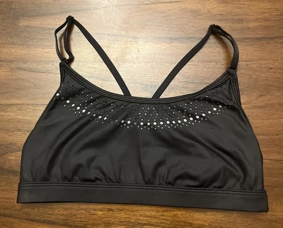Victoria’s Secret Sport Black Laser Cut Out Strappy Back Sports Bra Size S Yoga - Image 1 of 4