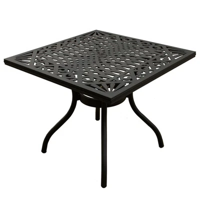 Ornate Outdoor Aluminum Black 37-in Square Patio Dining - Image 1 of 2
