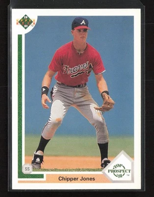 1991 Upper Deck #55b Chipper Jones Atlanta Braves novato Foto 1 de 2