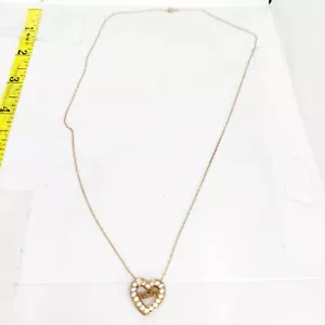 Collana con ciondolo festa della mamma diamante mamma scritta cuore amore oro giallo 10 kt 20" - Foto 1 di 8