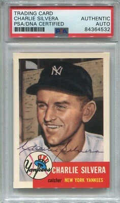 1991 Topps Archives #242 Charlie Silvera New York Yankees - PSA/DNA Autograph - Image 1 of 2