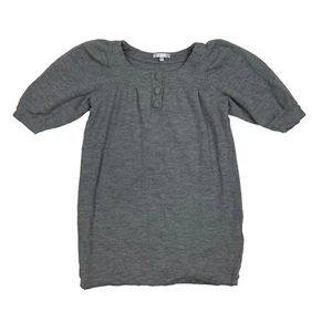 Vince Dress Size Small Gray Wool 1/2 Bubble Sleeve Casual Short Buttons Stretch - Picture 1 of 10