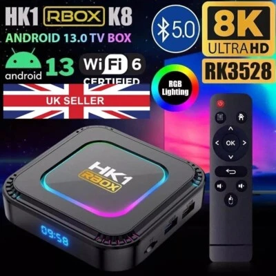 2024 Android 13.0 TV Box 16/32/64GB HD Media Player 8K 2.4G/5GHz WIFI Bluetooth - Image 1 of 4