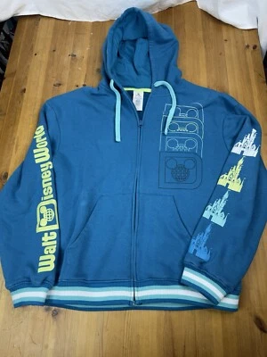 Disney Hoodie M/M Size Full Zip Up Sweatshirt Cinderella Castle Mickey Ears WDW - Image 1 of 4