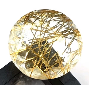 Pietra preziosa sciolta quarzo rutilato oro certificato EGL splendida 80 carati taglio ovale nuova di zecca - Foto 1 di 8