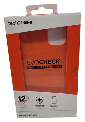 Tech21 Evo Check Flexible Gel Case for iPhone 11 Pro Max 6.5" Mix & Match, Coral - Image 1 of 3