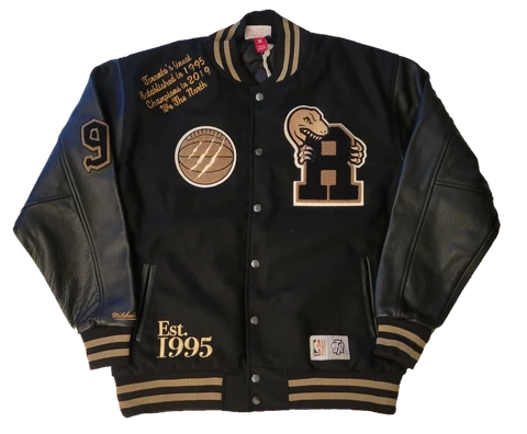 Men's Toronto Raptors NBA Basketball Varsity Jacket Mitchell & Ness Full Button Cover
