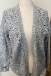 Soft Surroundings Cardigan Sweater Gray Knit Size Medium Thick Material 