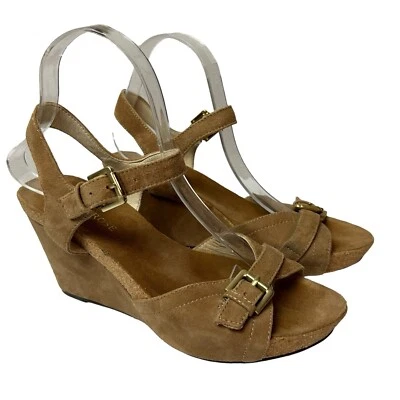Taryn Rose Women’s Takie Wedge Suede Heels Sandals shoes Size 6.5 M - Image 1 of 4