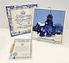Vintage Royal Delft Christmas Tile 1979 Bartholomeus Church Schoonhoven Box COA