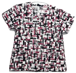Womens Bonita Scrubs Size Small Uniform Top Multicolored - Picture 1 of 9