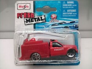 Maisto Fresh Metal / Ford F Series Snorkel Fire Truck - Red - Model Car x1