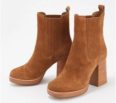 Nuevas Botas de Corredor Kelsi Dagger para Mujer Plataforma Chelsea Camel Tostado Gamuza Talla 11 Foto 1 de 4