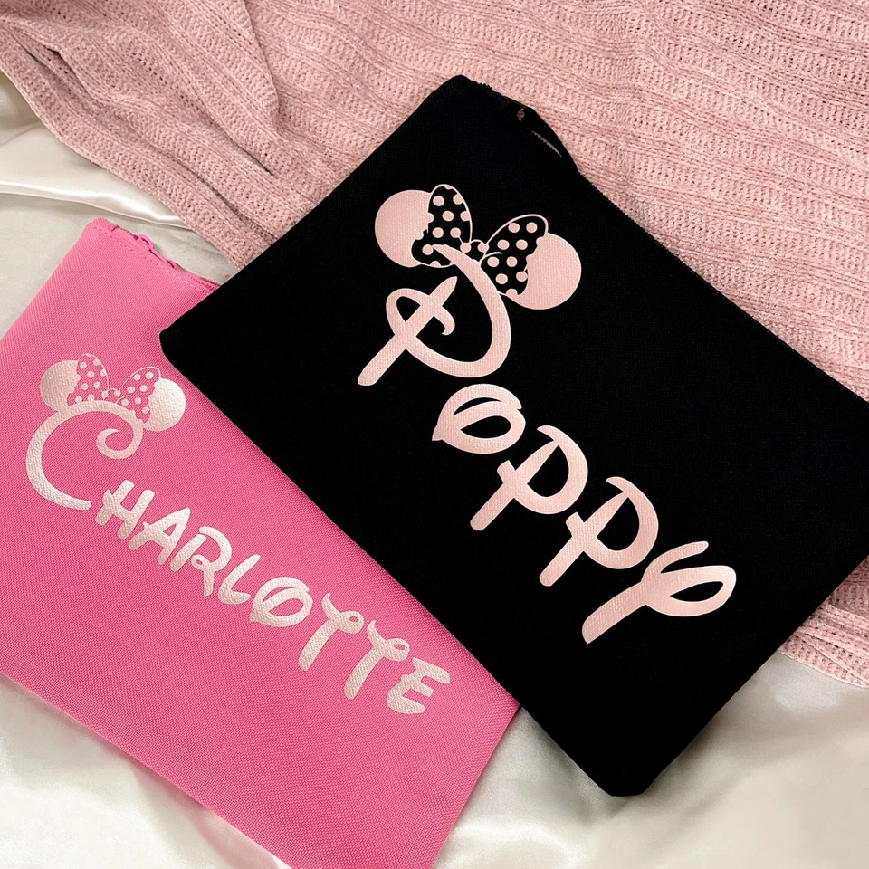 DISNEY-INSPIRED PERSONALISED MAKEUP BAG With Name Disney Hen Party Gift For Her - Image 1 of 4