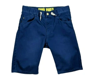 H&M Shorts Boys Size 12-13 yrs Good Vibes Drawstring Bermuda Chino Blue - Picture 1 of 5