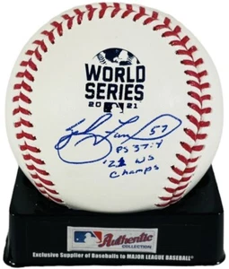 Sal Fasano Signed 2021 World Series Baseball W/ 21 WS Champs Atlanta Braves BAS - Picture 1 of 3
