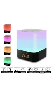 Dimmable Touch LED Night Light Lamp Alarm Clock Music Speaker USB Rechargeable - Picture 1 of 3