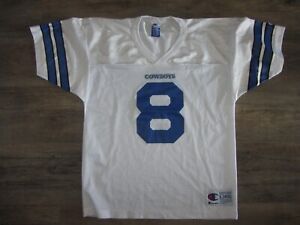 Dallas Cowboys Troy Aikman Champion NFL Football Jersey Youth L Vintage White