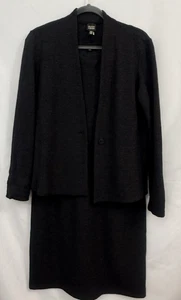 Eileen Fisher 100% Wolle 2-teiliges Set Kleid Strickjacke Jacke Damen Größe M grau - Bild 1 von 10