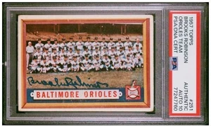 1957 Topps Brooks Robinson Signed Orioles Baseball Card HOF PSA/DNA Certified 10 - Picture 1 of 6