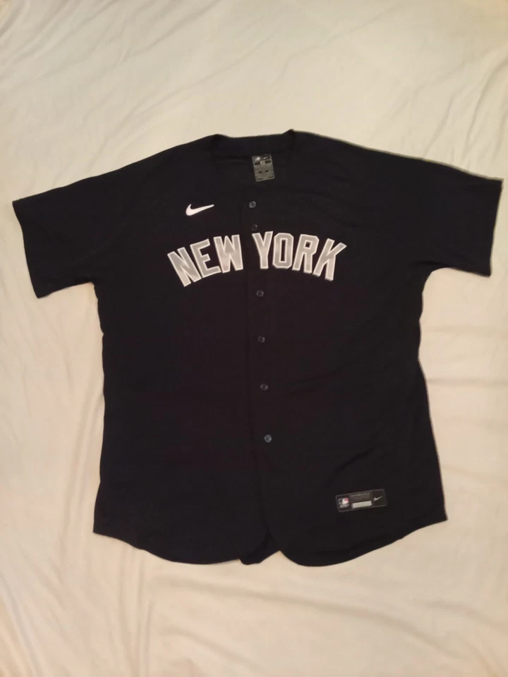 New York Yankees Baseball Nike Jersey Mens L 52 Engineered MLB Black Auth Collec - Image 1 of 4