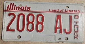 ILLINOIS 1980s 2080 AJ B Truck License Plate - Picture 1 of 2