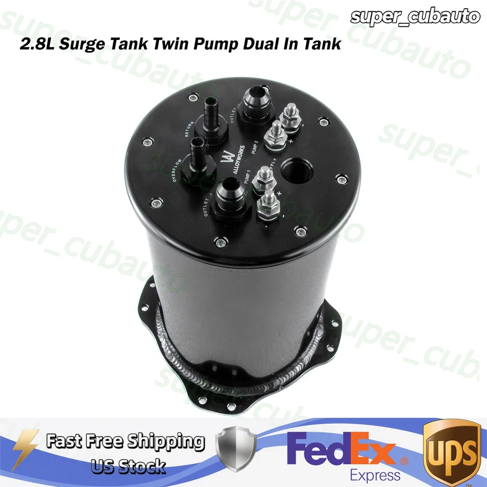 Fongoff Black 2.8L Surge Tank Twin Pump Dual In Tank Foto 1 de 4