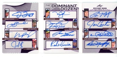 2025 Leaf History Book McGWIRE, SOSA, CANSECO, THOMAS, Murphy Dozen Auto /8 - Image 1 of 2