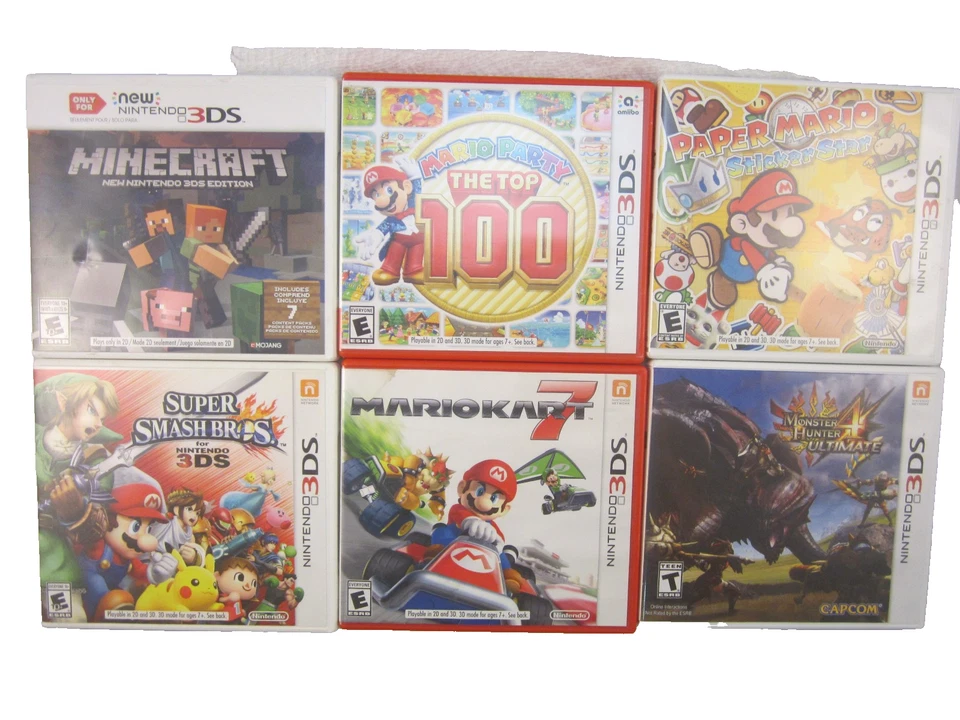 Cajas vacías Nintendo 3DS. Sin juegos. 6 cajas Mario, Monster Hunter 4, Minecraft Foto 1 de 4