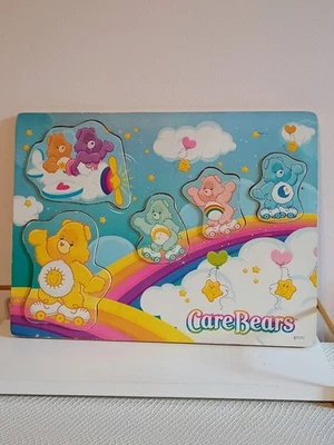 Vintage Care Bears Wood Wooden 5 Piece Character Inlay Puzzle TCFC   - Image 1 of 4