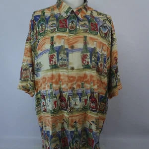 Camisa hawaiana Kahala para hombre 2XL manga corta abotonada botellas de cerveza seda - Imagen 1 de 12
