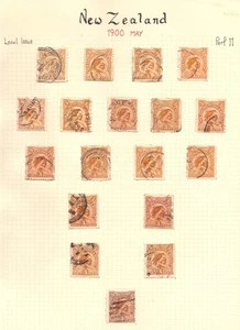 NEW ZEALAND 1900 ALBUM PAGE WITH USED STUDY OF 3d ( 18 ) - Picture 1 of 1