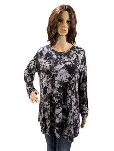 Women's Logo By Lori Goldstein Top Long Sleeve Printed Tunic Tee Size L - Picture 1 of 13