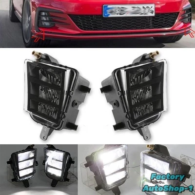 For Volkswagen Golf Mk7 GTI GTD 2013-2015 LED DRL Daytime Light Fog Bumper Lamp - Imagem 1 de 4