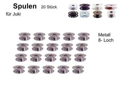 DRITTHERSTELLER AUS ASIEN Spulen für Juki DDL 5550, 8700, 9000, Metall 8 Loch, 20 Stück # by nahttechnik