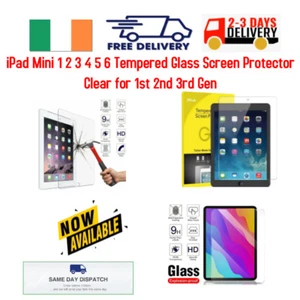 iPad Mini 1 2 3 4 5 6 Tempered Glass Screen Protector Clear for 1st 2nd 3rd Gen - Foto 1 di 4