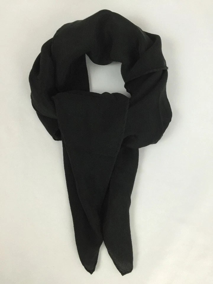 Bufanda negra 24,5" x 28,5" etiqueta sólida faltante Foto 1 de 4