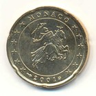 20 Cent Kursmünze Monaco 2001 - original bankfrisch - selten -