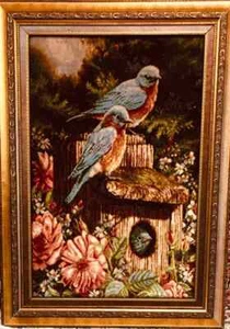 Pictorial rug Vintage Geometric machine made with Tableau Tribal Superb free new - Picture 1 of 2