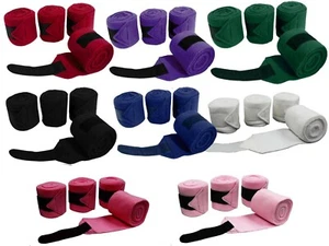 Derby Originals Fleece Horse Polo Wraps Set of 4 Bandages - Picture 1 of 31