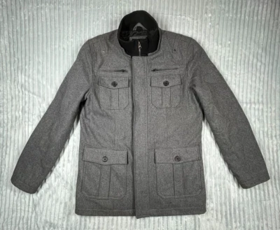 Structure Wool Blend Military Style Pea Coat Men’s S Preppy Career Warm Academia - Image 1 of 4