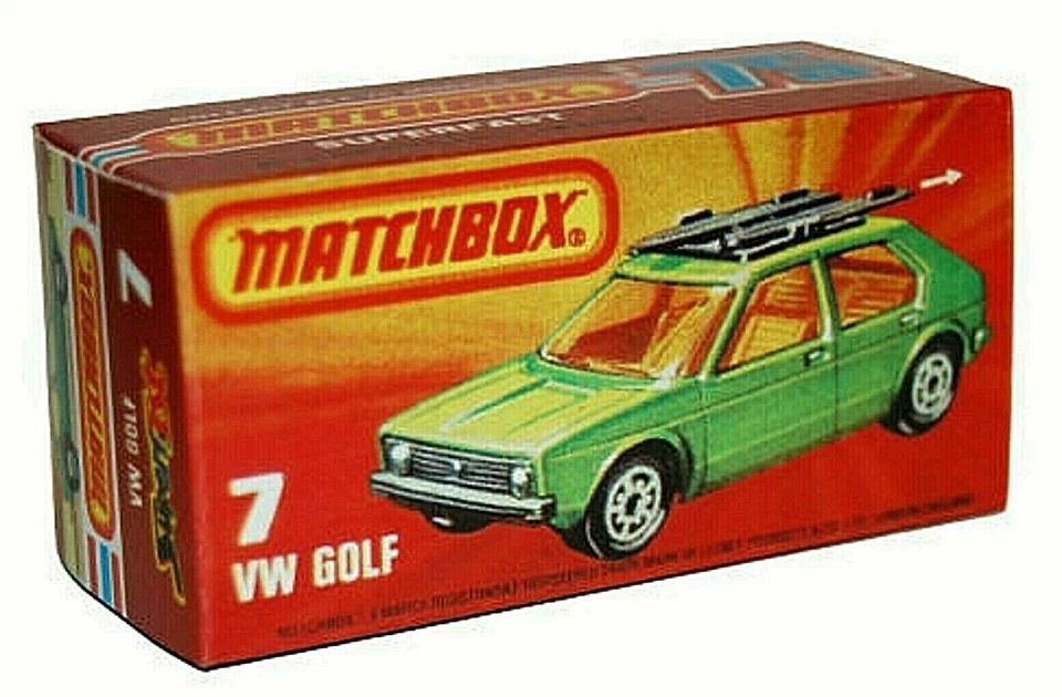 Caja de cerillas superrápida Nº 7 Volkswagen Golf vacía estilo G repro... Foto 1 de 1