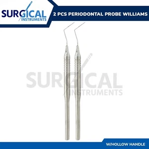 2 Pcs Periodontal Color Coded Marking Surgical Probes Williams Hollow Handle - Picture 1 of 4