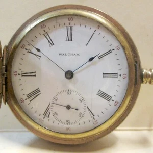 1901 WALTHAM 7 Jewel POCKET WATCH 16s, Grade 463, Gold Plate Hunters Case - Picture 1 of 5