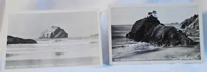 2 postales con fotos reales de Oregon Coast Highway RPPC Battle Rock Face Rock sin usar. - Imagen 1 de 2
