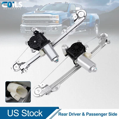Par de reguladores de ventana trasera para Chevy Malibu 1997-2003 clásico 2004-2005 con motor Foto 1 de 4