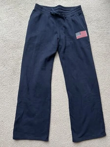 Hollister Damen Feel Good Fleece Wide-Leg Hose American Flag Navy Jogginghose M - Bild 1 von 10