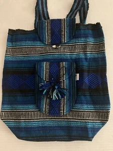 Backpack Blue Black & Aqua multicolor Woven Very Durable XLarge washable - Picture 1 of 9